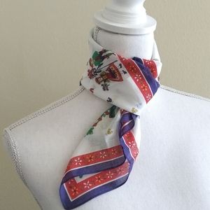 VTG 80's manoliva Folk Art inspired scarf/kerchief